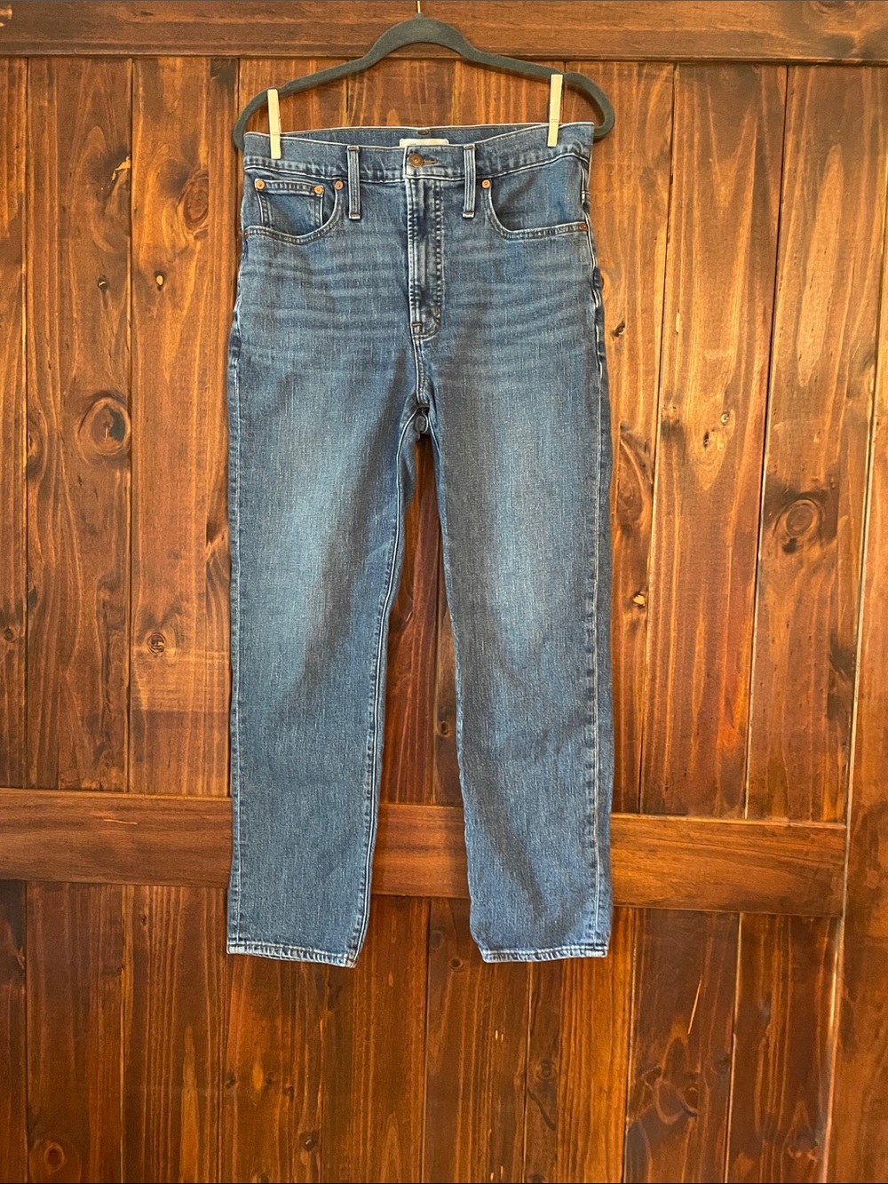 Madewell “The Perfect Vintage” Straight Jeans in Medium Blue Denim Sz30